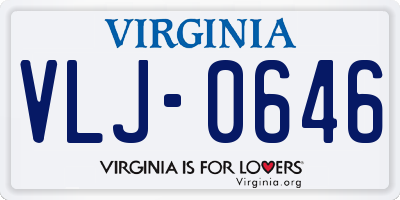 VA license plate VLJ0646