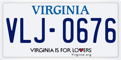 VA license plate VLJ0676