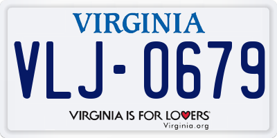 VA license plate VLJ0679