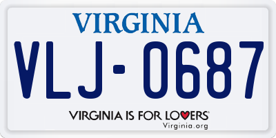 VA license plate VLJ0687
