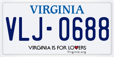 VA license plate VLJ0688