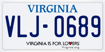 VA license plate VLJ0689