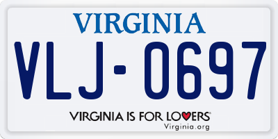 VA license plate VLJ0697