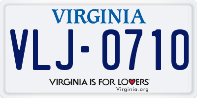 VA license plate VLJ0710