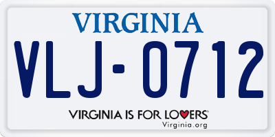 VA license plate VLJ0712