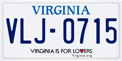 VA license plate VLJ0715