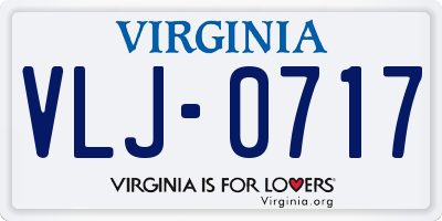 VA license plate VLJ0717