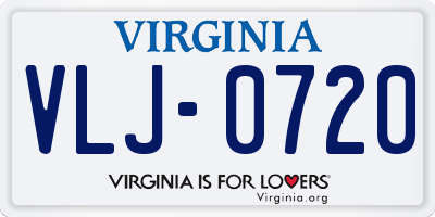 VA license plate VLJ0720