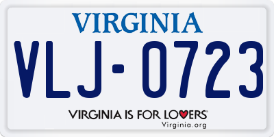 VA license plate VLJ0723