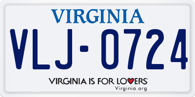VA license plate VLJ0724
