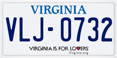 VA license plate VLJ0732