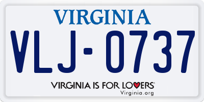 VA license plate VLJ0737