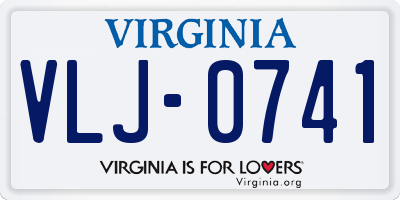 VA license plate VLJ0741