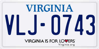 VA license plate VLJ0743
