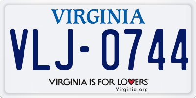 VA license plate VLJ0744