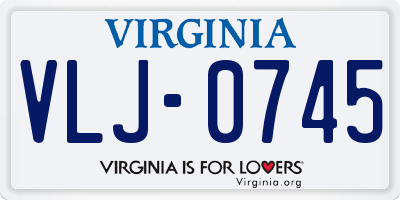 VA license plate VLJ0745