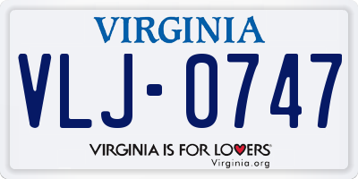 VA license plate VLJ0747