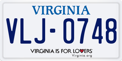 VA license plate VLJ0748