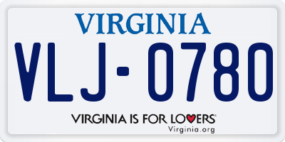 VA license plate VLJ0780