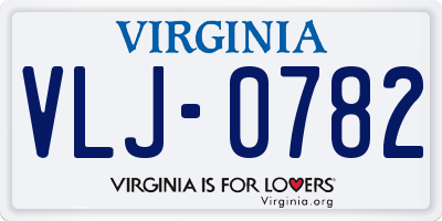 VA license plate VLJ0782