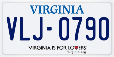 VA license plate VLJ0790