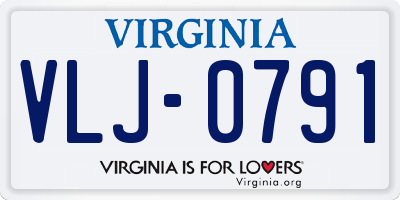 VA license plate VLJ0791