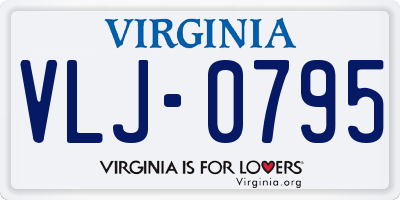 VA license plate VLJ0795
