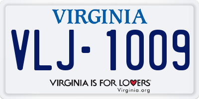 VA license plate VLJ1009