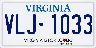 VA license plate VLJ1033