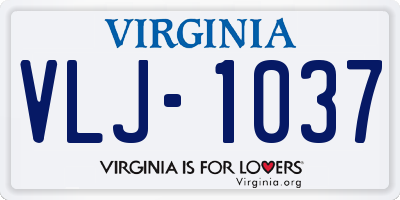 VA license plate VLJ1037