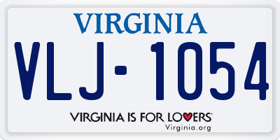 VA license plate VLJ1054