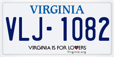 VA license plate VLJ1082