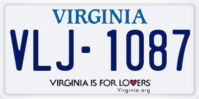 VA license plate VLJ1087