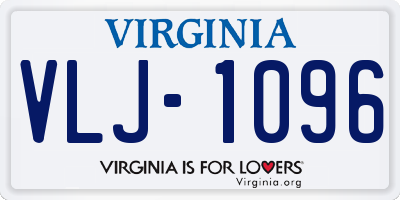 VA license plate VLJ1096