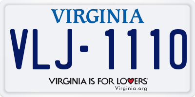 VA license plate VLJ1110