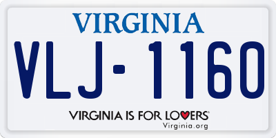 VA license plate VLJ1160