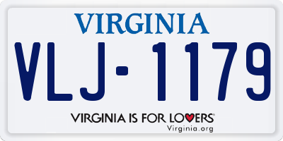 VA license plate VLJ1179