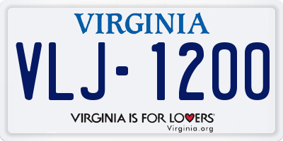 VA license plate VLJ1200