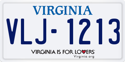 VA license plate VLJ1213
