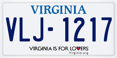 VA license plate VLJ1217