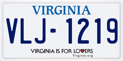 VA license plate VLJ1219