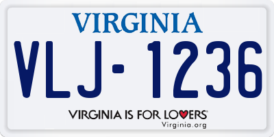 VA license plate VLJ1236