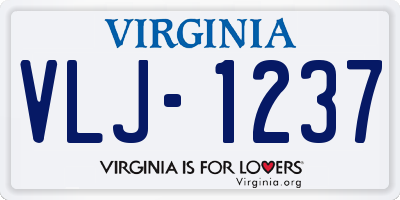 VA license plate VLJ1237