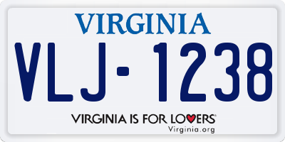 VA license plate VLJ1238