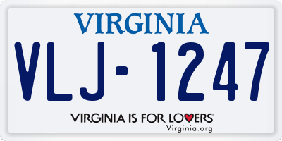 VA license plate VLJ1247