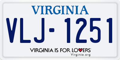 VA license plate VLJ1251