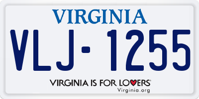 VA license plate VLJ1255