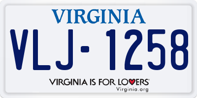 VA license plate VLJ1258