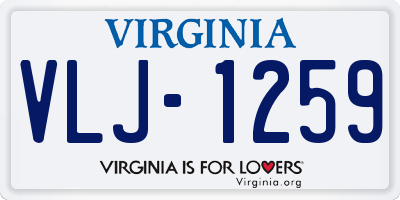 VA license plate VLJ1259