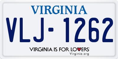 VA license plate VLJ1262